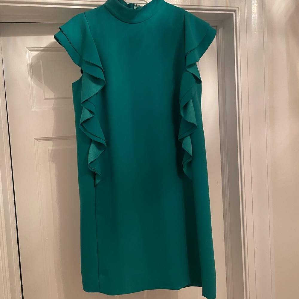 Kate Spade Emerald Ruffle Sleeve Mini Dress